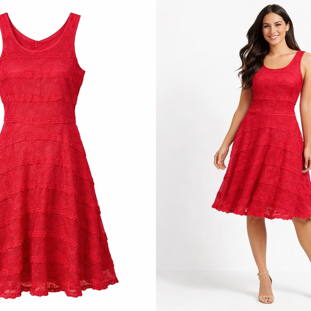 Signature by Sangria Red Midi Dress Y2K